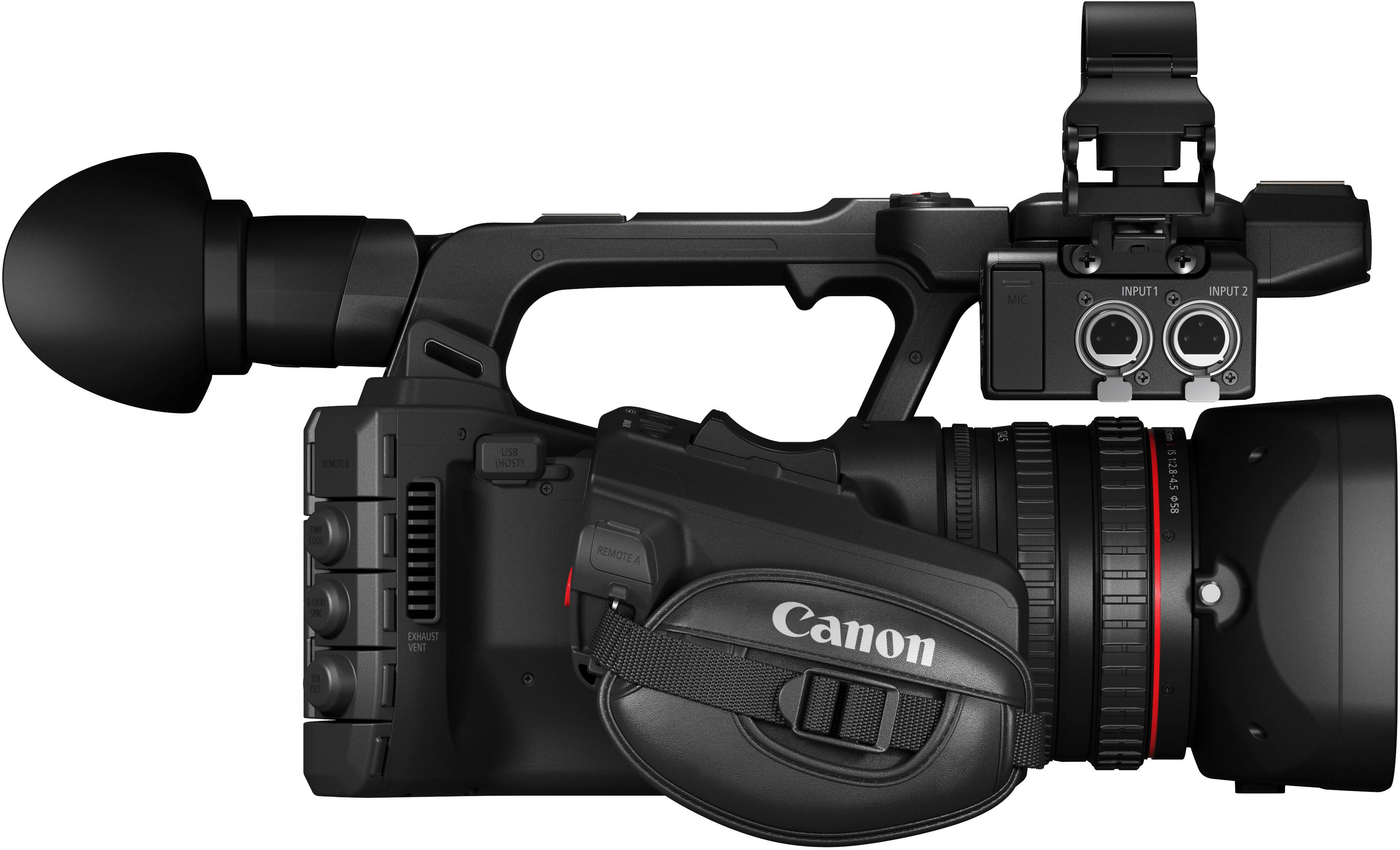 Alt View 2. Canon - XF605 4K UHD Professional Camcorder - Black.