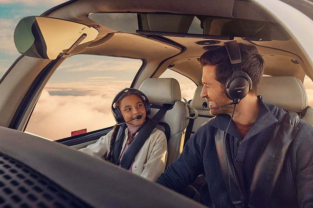 Alt View 14. Bose - A30 Bluetooth Noise Cancelling Over-the-Ear Aviation Headset - Black.