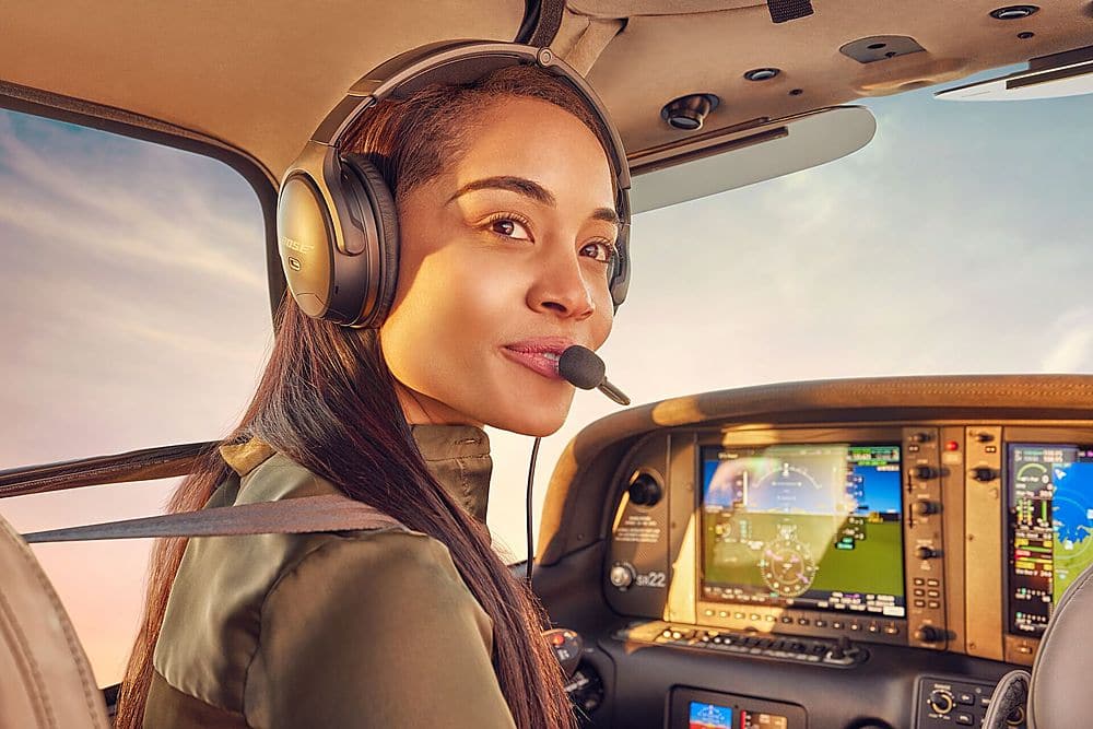 Alt View 15. Bose - A30 Bluetooth Noise Cancelling Over-the-Ear Aviation Headset - Black.