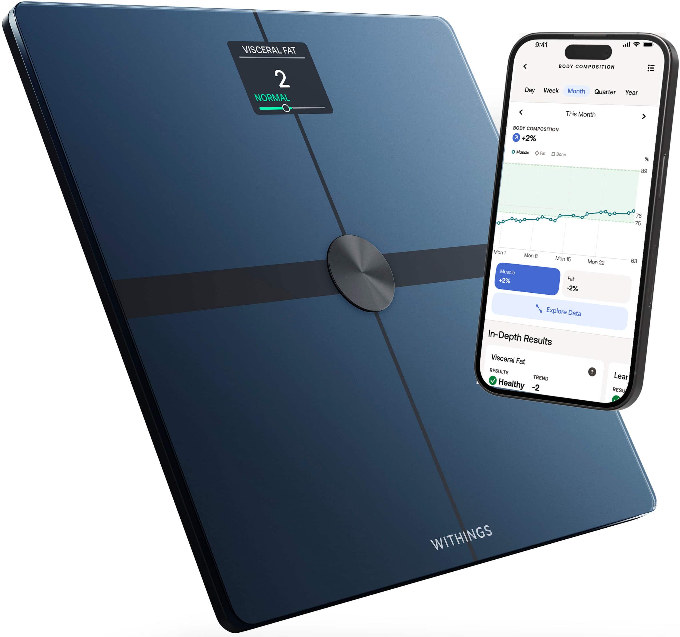 Left. Withings - Body Smart Advanced Body Composition Smart Wi-Fi Scale - Black.