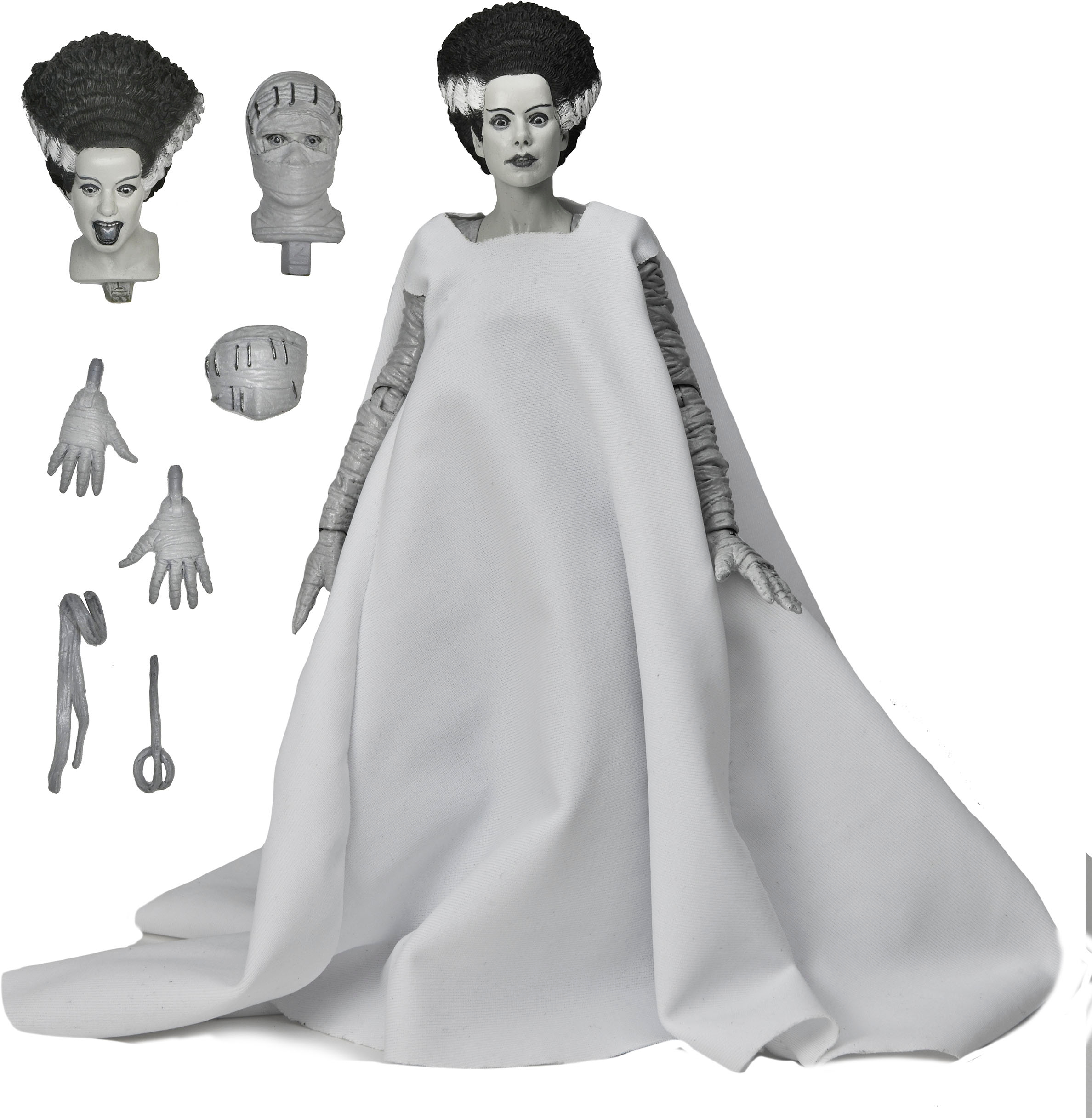 NECA - Universal Monsters 7” Ultimate Action Figure-The Bride of Frankenstein - Black and White