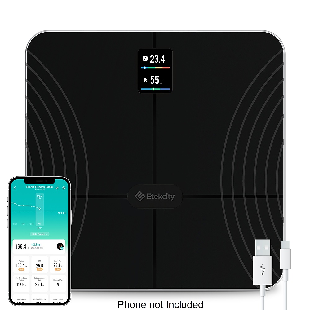 Smart Scale For Body Weight, Bt Type-c Rechargeable Body Fat Scale