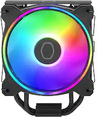 Front. Cooler Master - Hyper 212 Halo 120mm CPU Cooling Fan with Gen 2 RGB Lighting - Black Edition.