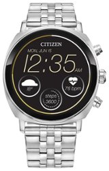 Citizen - CZ Smart 41mm Unisex Stainless Steel Casual Smartwatch with Stainless Steel Bracelet - Silver - Front_Zoom