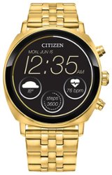 Citizen - CZ Smart 41mm Unisex Stainless Steel Casual Smartwatch with IP Stainless Steel Bracelet - Gold - Front_Zoom