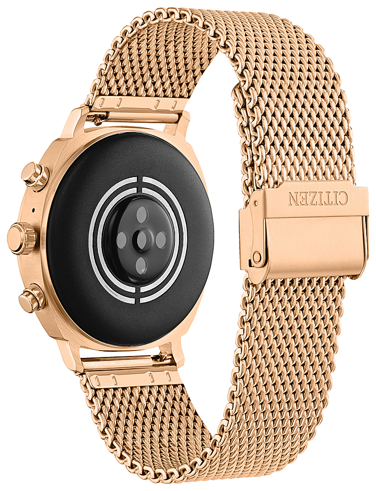 Citizen CZ Smart 45mm Unisex IP Stainless Steel Sport Smartwatch with  Perforated Leather Strap Gold MX1016-28X - Best Buy