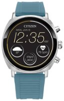 Citizen - CZ Smart 41mm Unisex Stainless Steel Casual Smartwatch with Silicone Strap - Silver - Front_Zoom