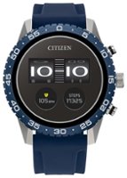 Citizen - CZ Smart 45m Unisex Stainless Steel Sport Smartwatch with Silicone Strap - Silver - Front_Zoom