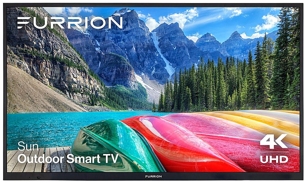 Front. Furrion - 55" Furrion Aurora Sun Smart 4K LED Outdoor TV - Black.