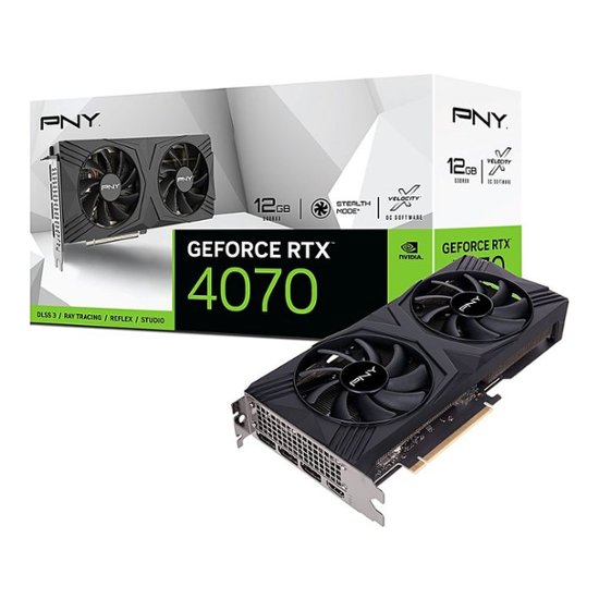 PNY NVIDIA GeForce RTX 4070 GDDR6X PCI Express 4.0 Graphics with Dual Fan and DLSS 3 Black VCG407012DFXPB1 Best Buy