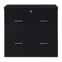 OSP Home Furnishings - Alpine 2-Drawer Lateral File with Lockdowel Fastening System - Black - Front_Zoom