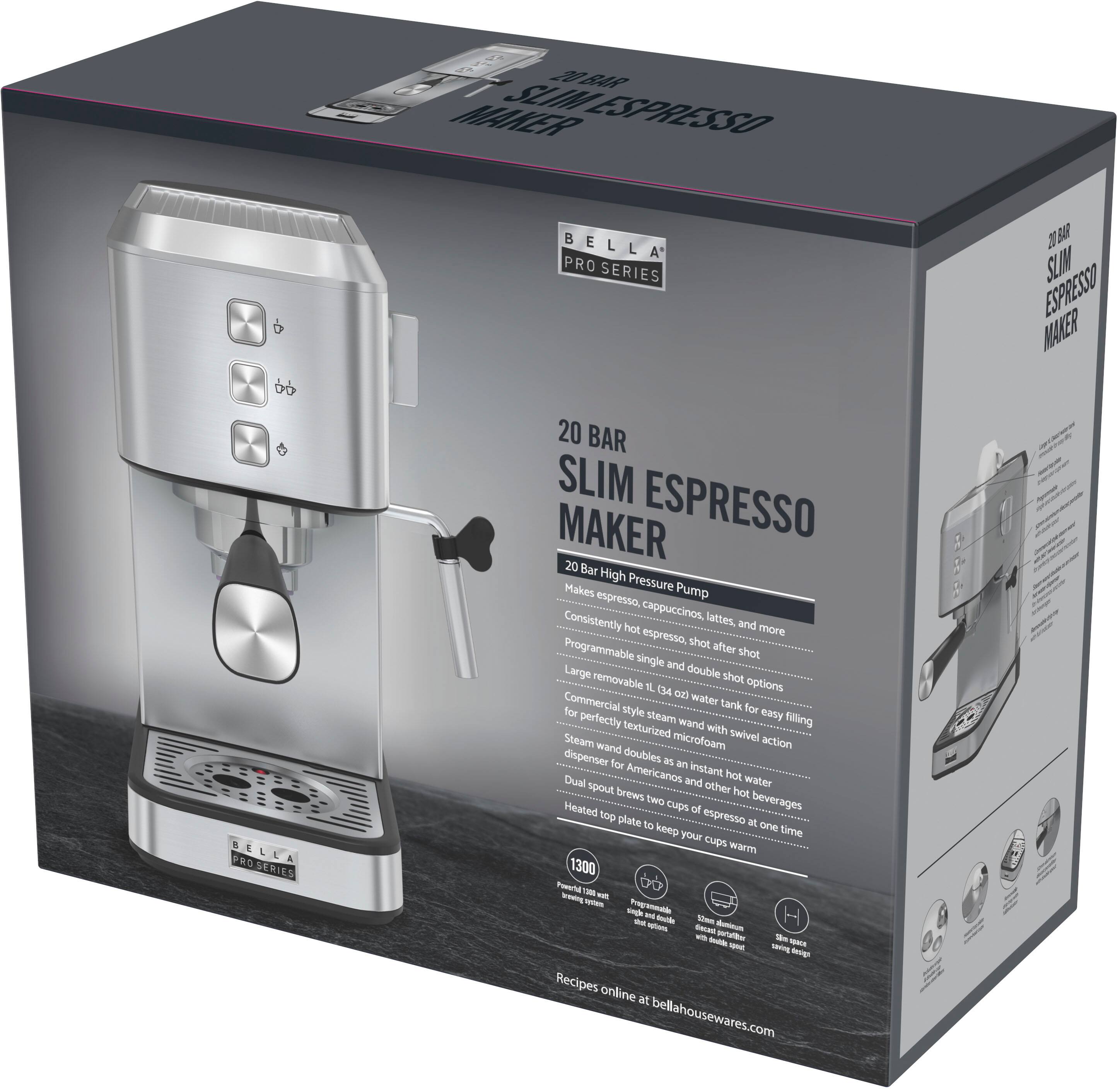 Alt View 16. Bella Pro Series - Slim Espresso Machine with 20 Bars of Pressure - Stainless Steel.