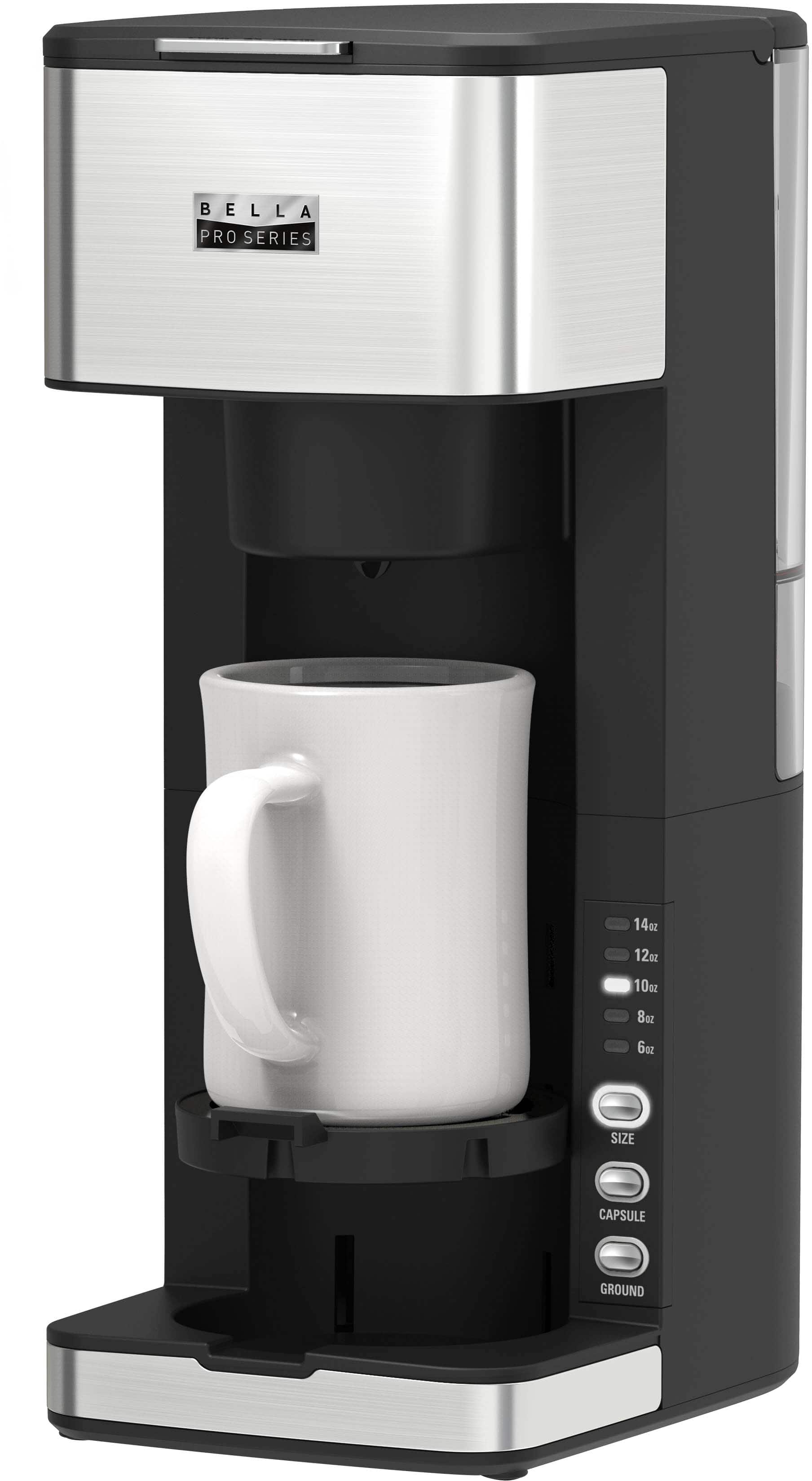 Alt View 14. Bella Pro Series - Dual Brew Single Serve Coffee Maker - Stainless Steel.