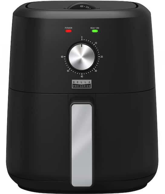 Front. Bella Pro Series - 3-qt. Analog Air Fryer - Black.