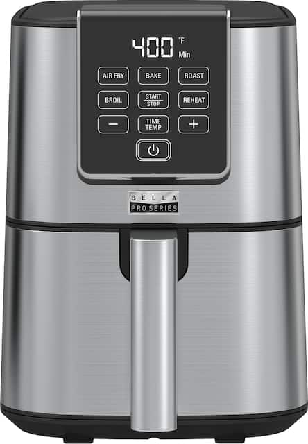 Bella Pro Series - 4-Qt. Slim Digital Air Fryer - Stainless Steel