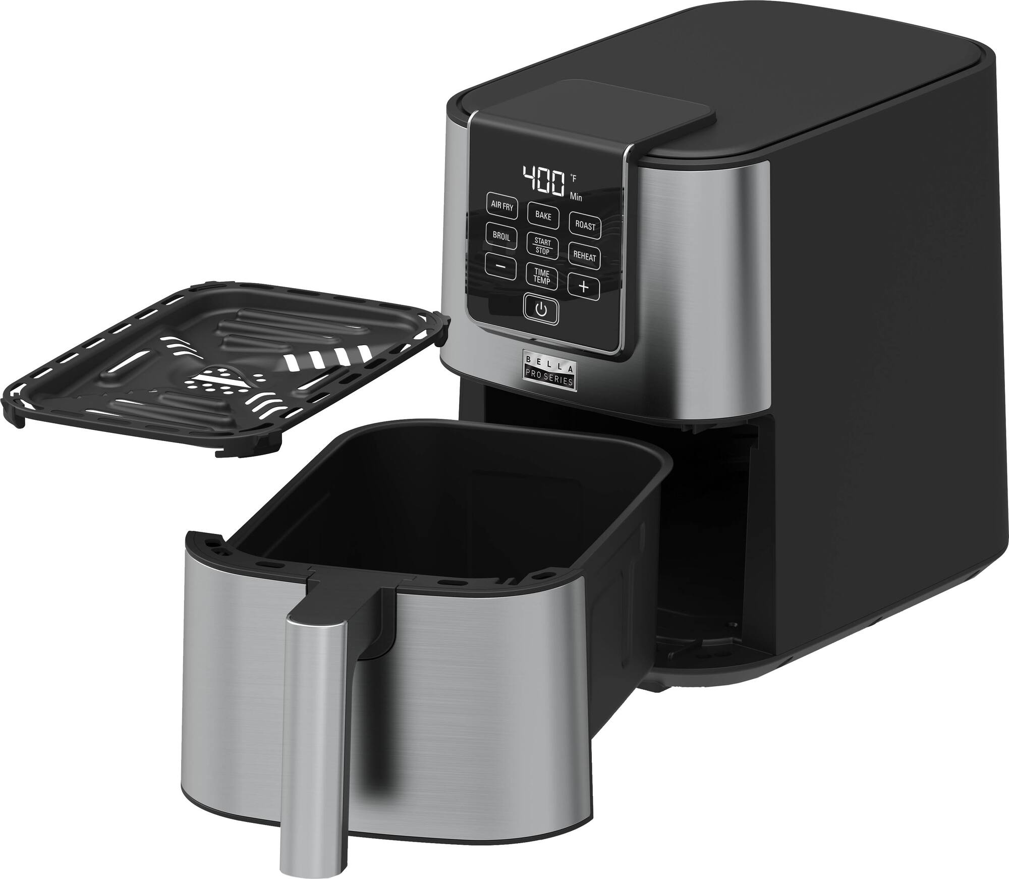 Zoom out on Alt View 12. Bella Pro Series - 4-qt. Slim Digital Air Fryer - Stainless Steel.