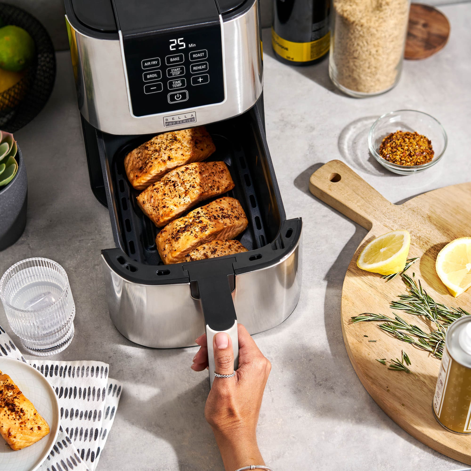 Zoom in on Alt View 1. Bella Pro Series - 4-qt. Slim Digital Air Fryer - Stainless Steel.