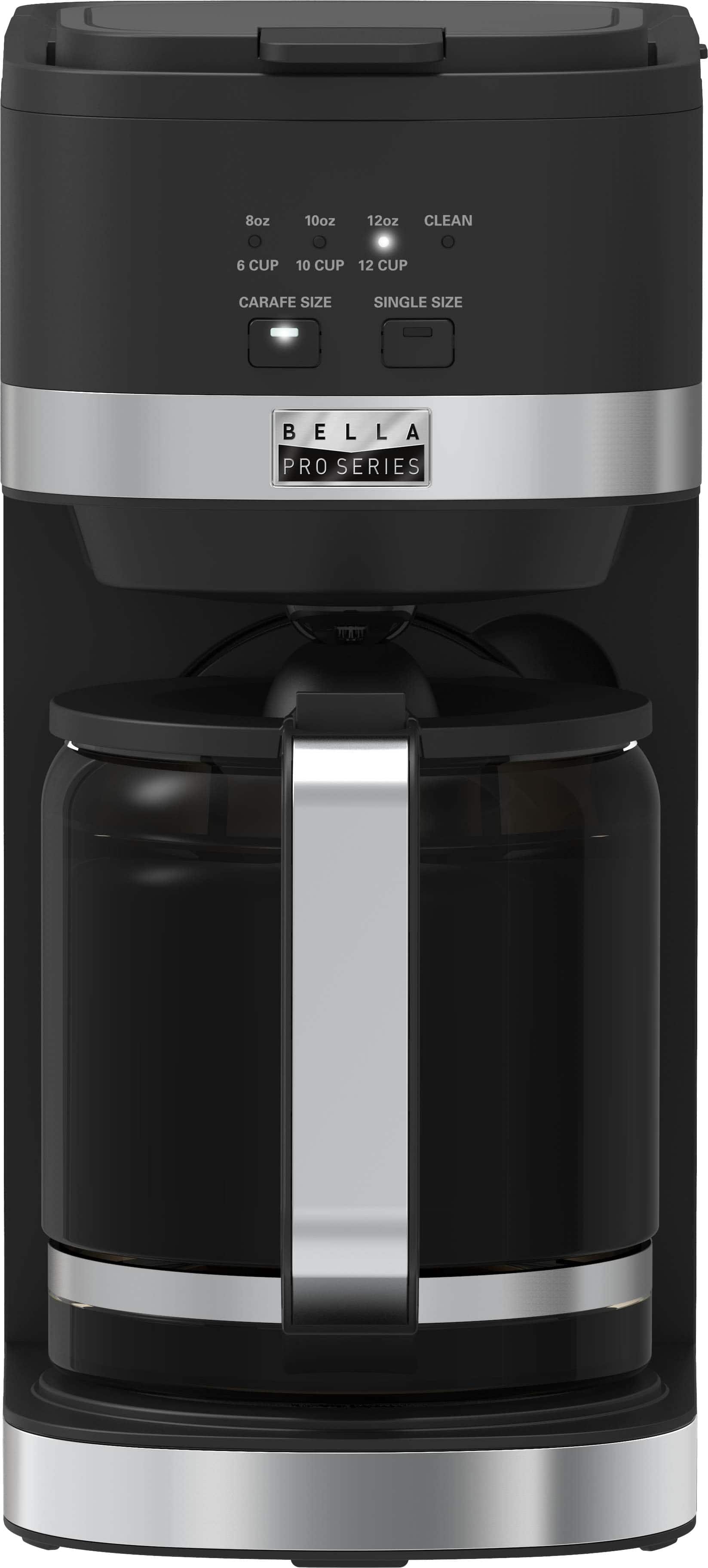bella PRO - Single Serve & 12-Cup Coffee Maker Combo - Black - Front_Zoom