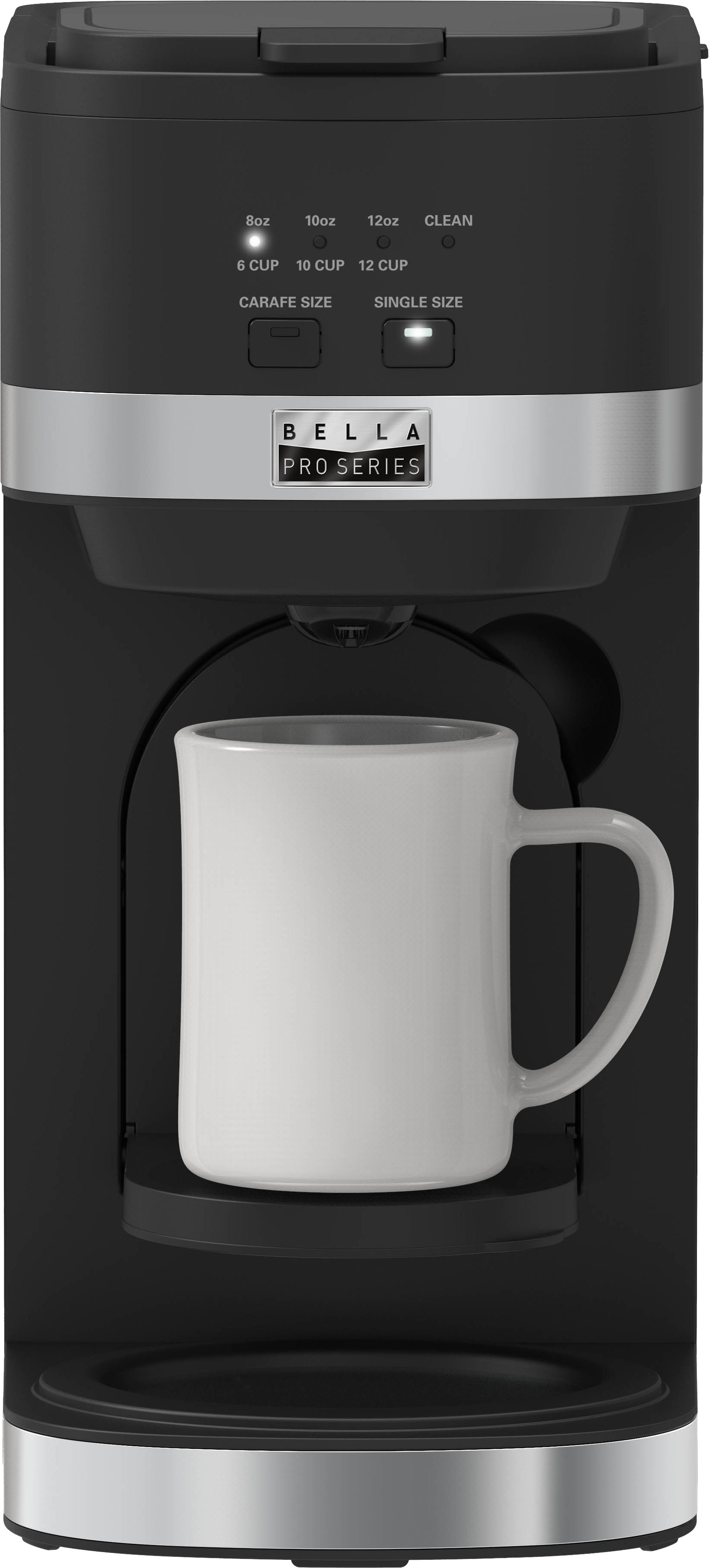 BELLA 3 brew sizes Black Single-Serve Coffee Maker in the Single