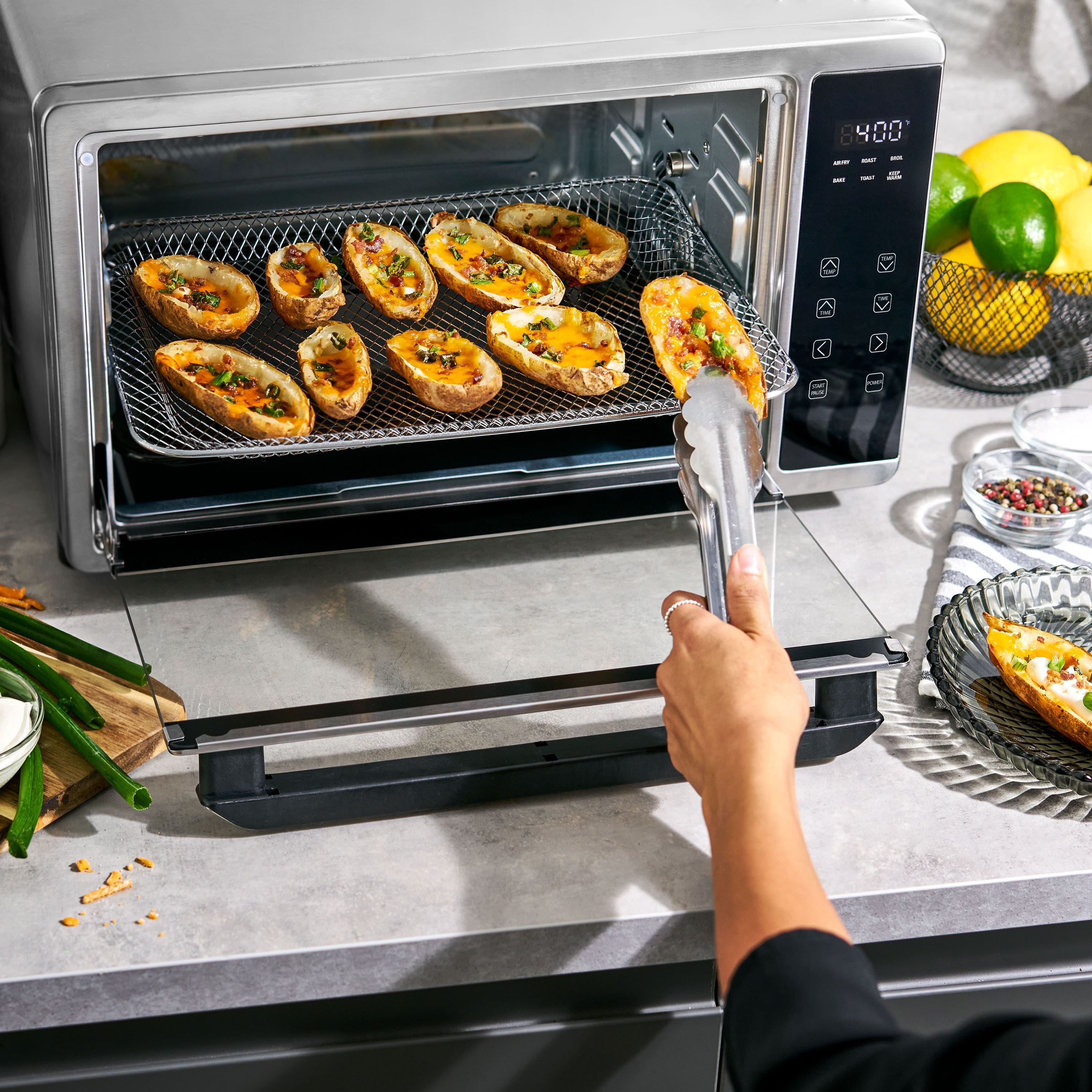 Zoom in on Alt View 14. Bella Pro Series - 6-Slice Air Fryer Toaster Oven with Rotisserie - Stainless Steel.
