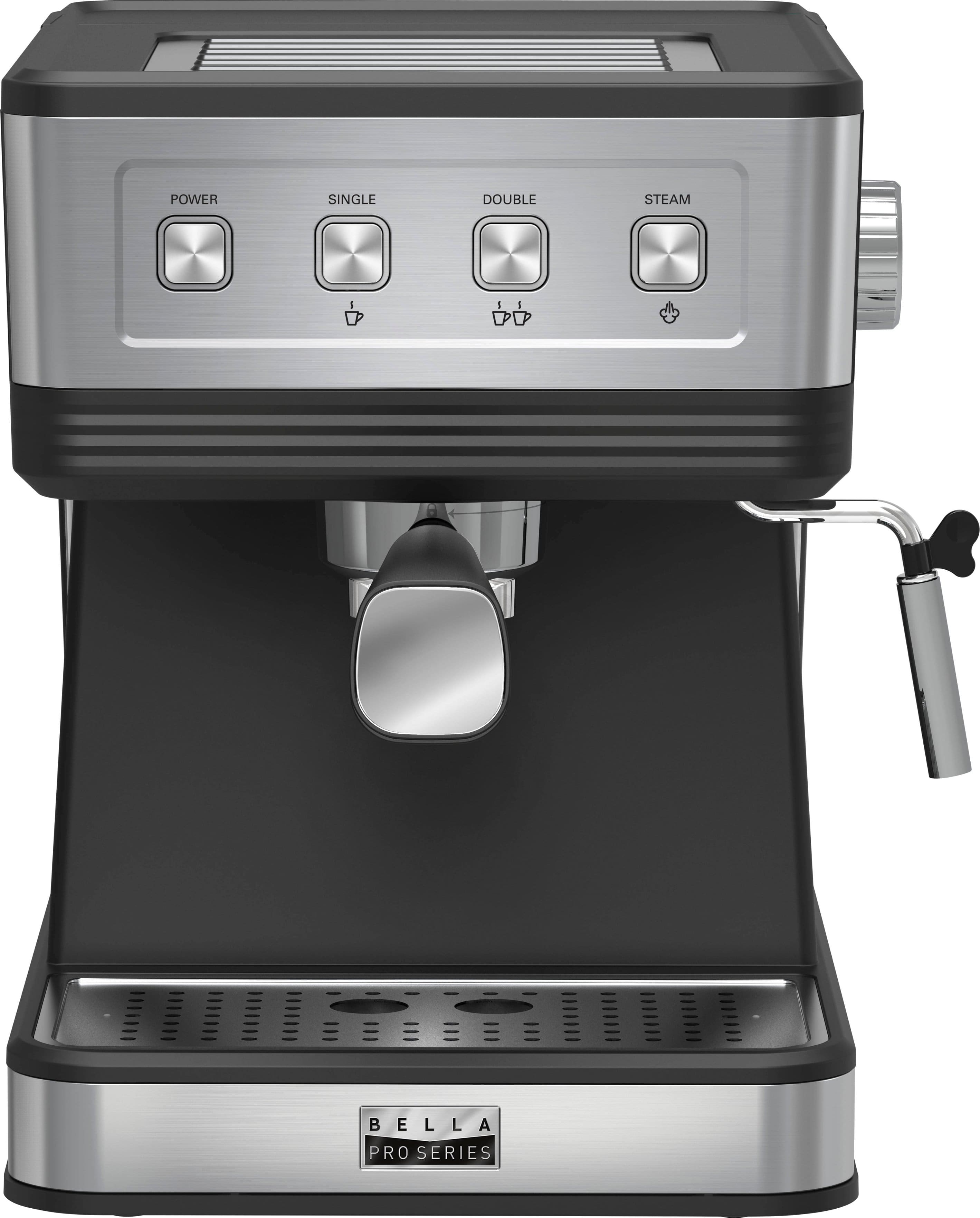 Front. Bella Pro Series - Espresso Machine with 20 Bars of Pressure - Stainless Steel.