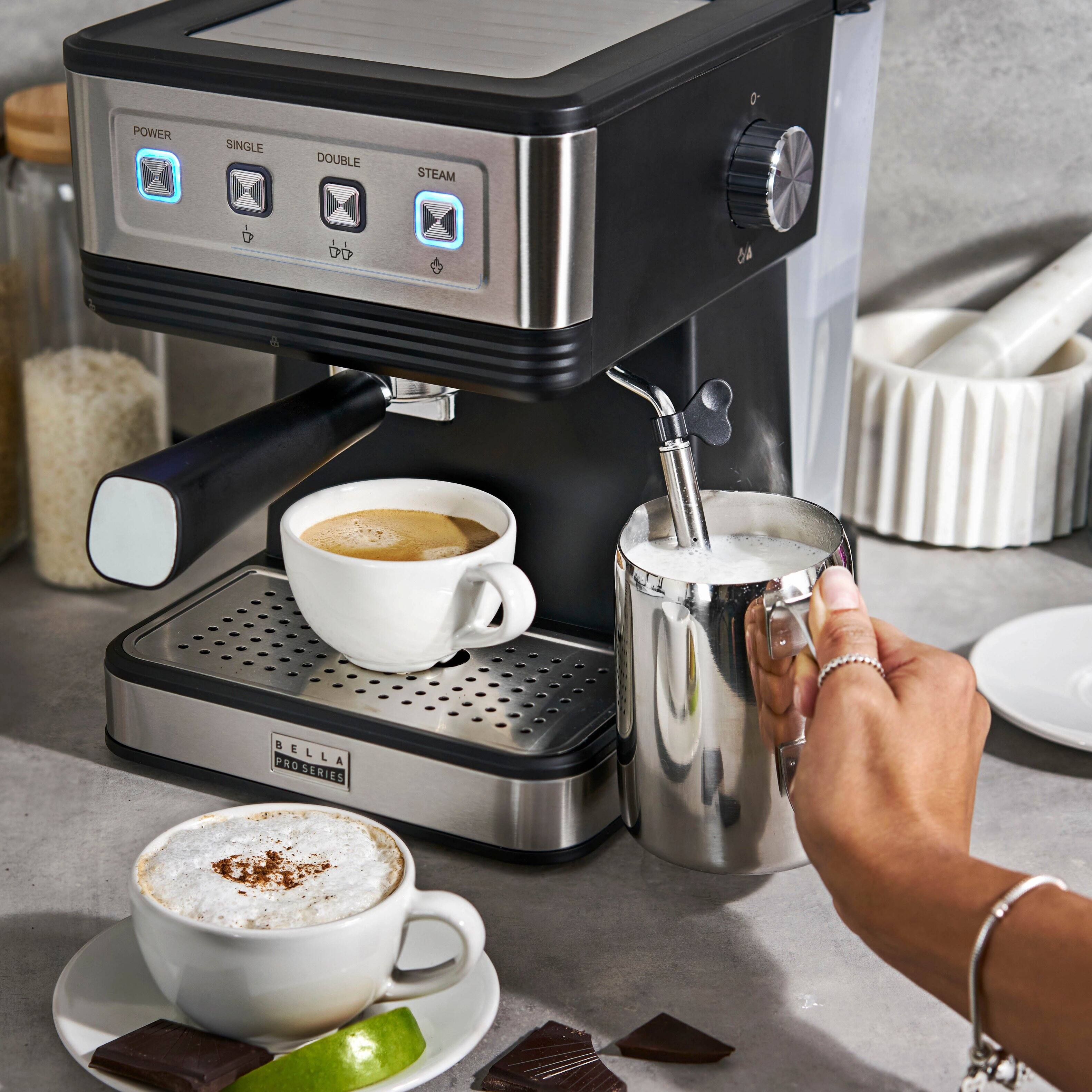 Alt View 11. Bella Pro Series - Espresso Machine with 20 Bars of Pressure - Stainless Steel.