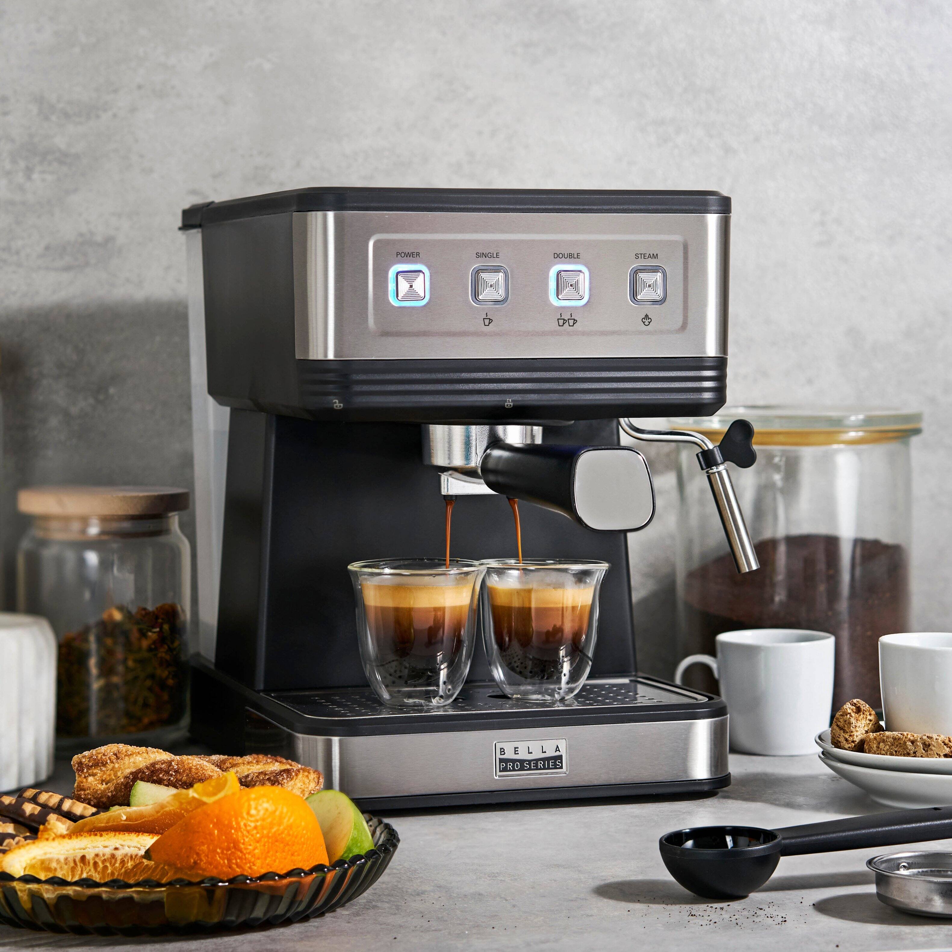 Alt View 1. Bella Pro Series - Espresso Machine with 20 Bars of Pressure - Stainless Steel.