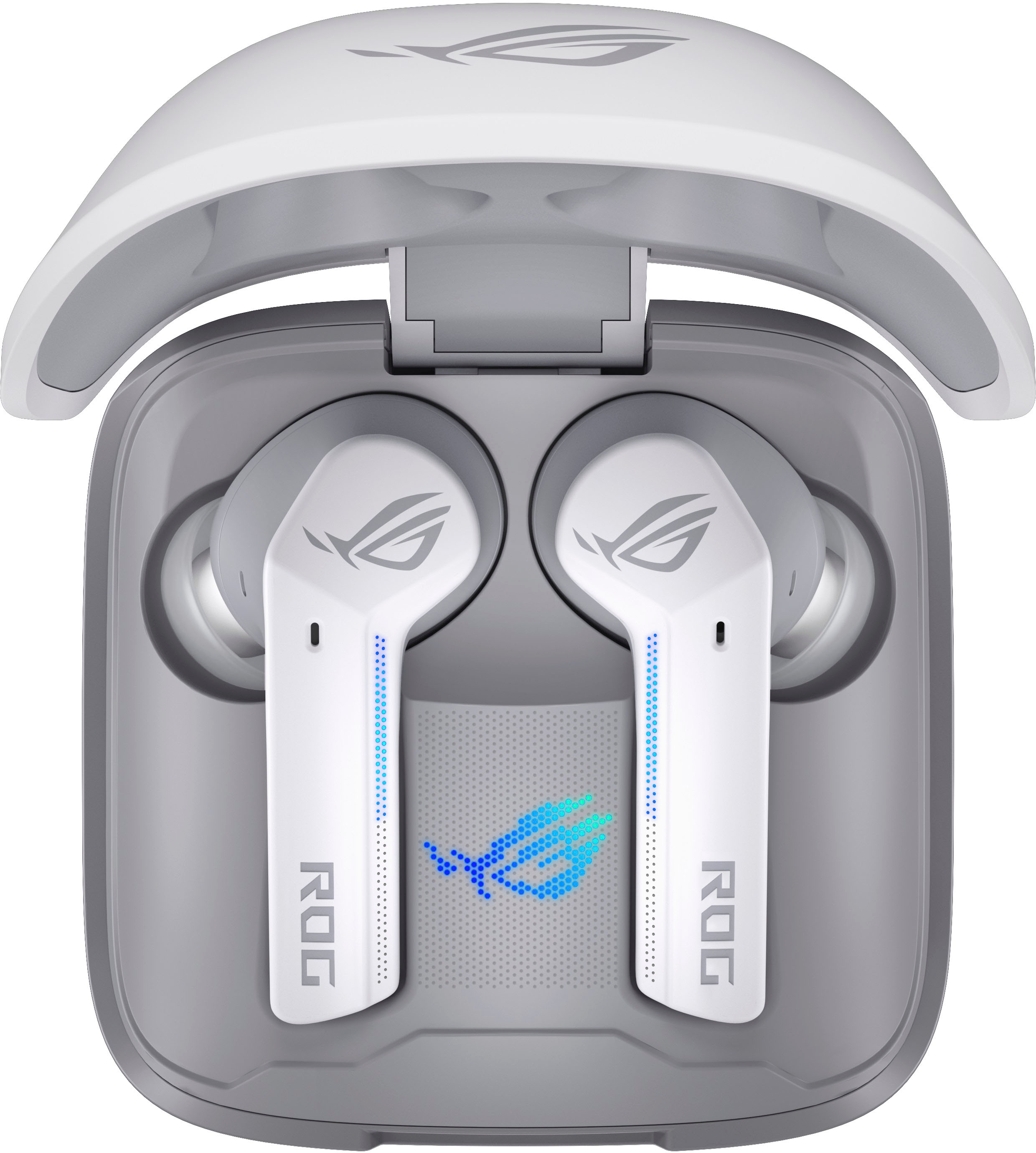 Left View: ASUS - ROG CETRA True Wireless In-Ear Gaming Earbuds - White