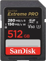 SanDisk - Extreme Pro 512GB SDXC UHS-II V60 Memory Card - Front_Zoom