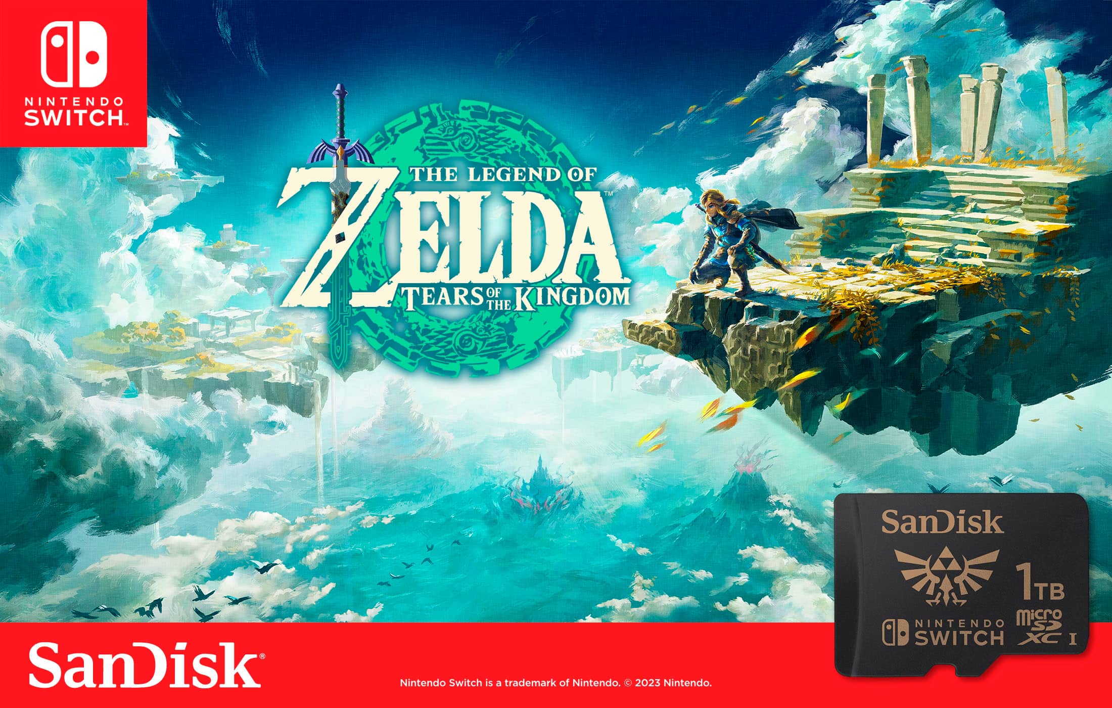 Alt View 14. SanDisk - 1TB microSDXC UHS-I Memory Card for Nintendo Switch Zelda - Black.
