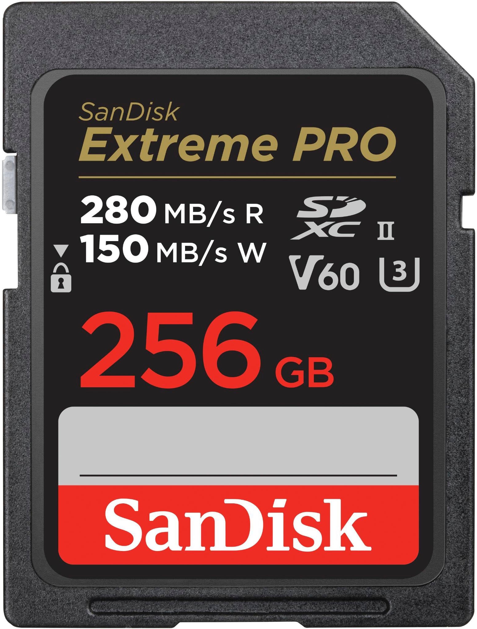 SanDisk - Extreme Pro 256GB SDXC UHS-II V60 Memory Card - Front_Zoom
