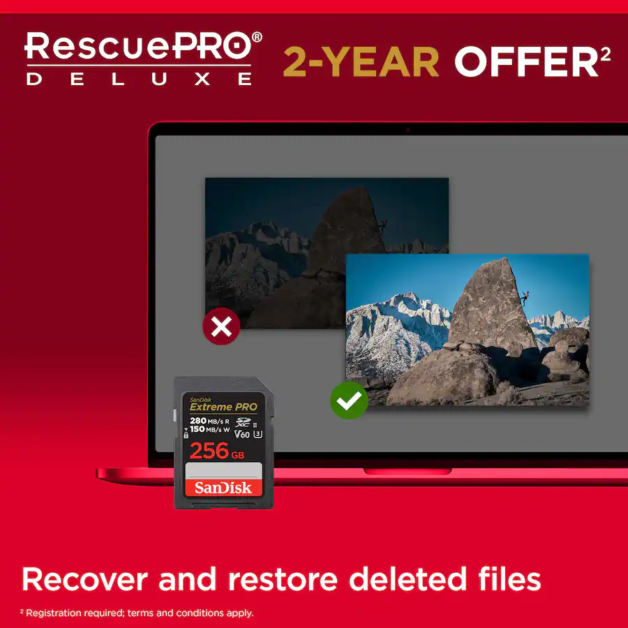 SanDisk Extreme Pro 256GB SDXC UHS II V60 Memory Card SDSDXEP-256G