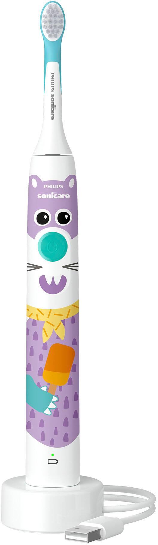 Alt View 14. Philips Sonicare - Sonicare for Kids Design a Pet Edition Electric Toothbrush - White With Aqua Blue Button.