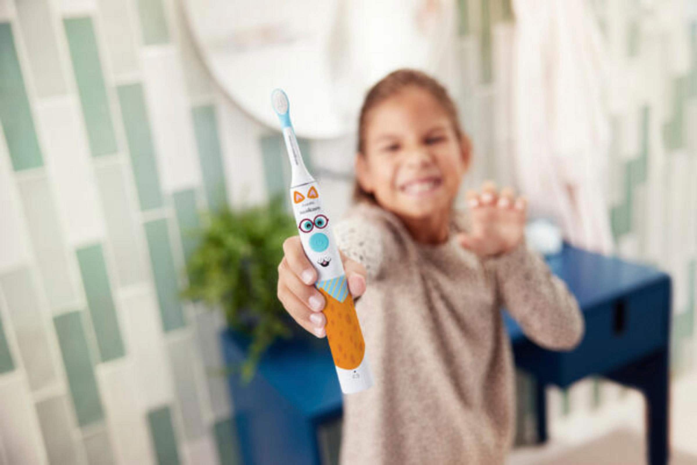 Alt View 17. Philips Sonicare - Sonicare for Kids Design a Pet Edition Electric Toothbrush - White With Aqua Blue Button.