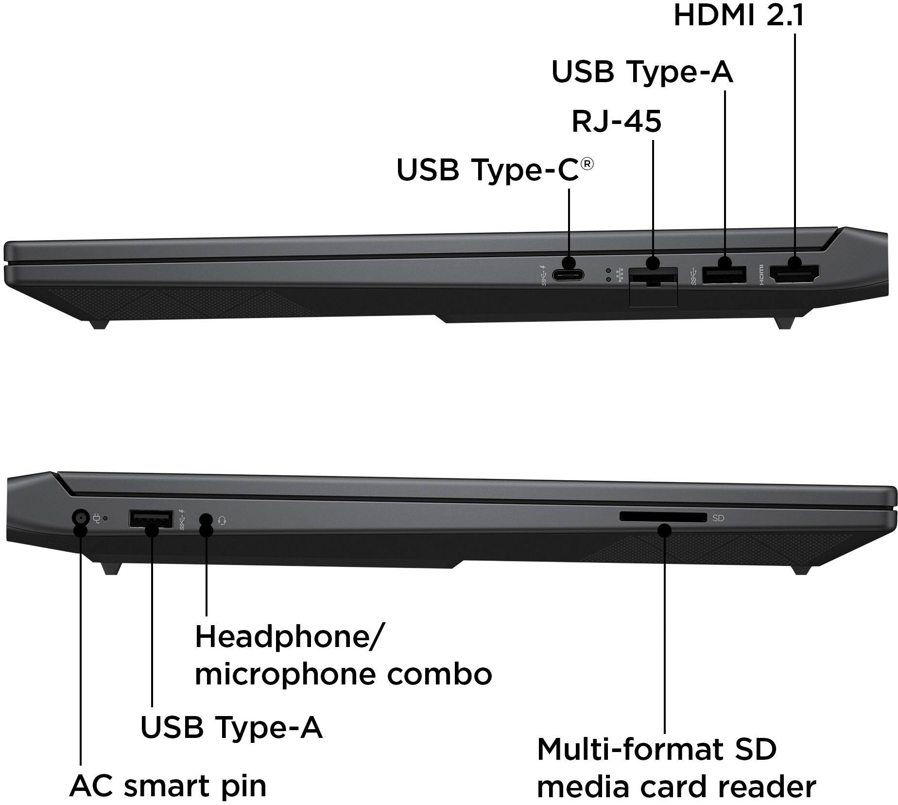 Alt View 10. HP - Victus 15.6" Gaming Laptop - AMD Ryzen 5 7535HS - 8GB Memory - NVIDIA GeForce RTX 2050 - 512GB SSD - Mica Silver.