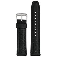 Perforated Leather Band for Citizen CZ Smartwatch 22mm - Black - Angle_Zoom