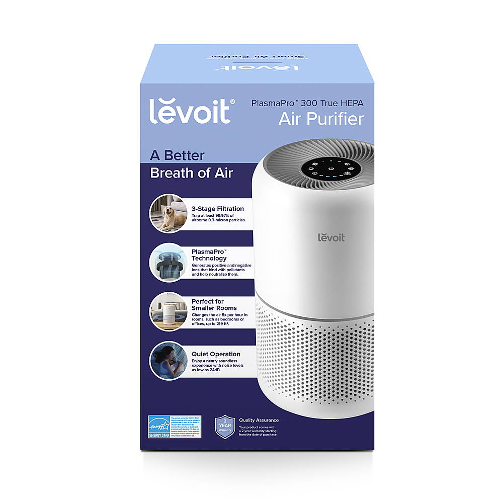 Best Buy: Levoit PlasmaPro 300 True HEPA Air Purifier White HEAPAPLVNUS0093