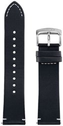 Leather Band for Citizen CZ Smartwatch 22mm - Black - Angle_Zoom