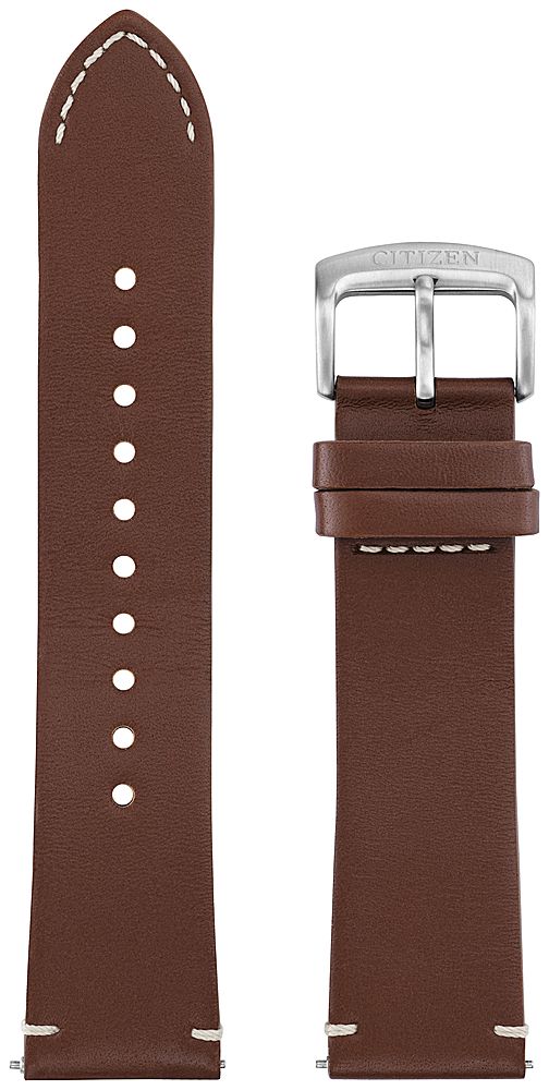 Angle View: Leather Band for Citizen CZ Smartwatch 22mm - Brown