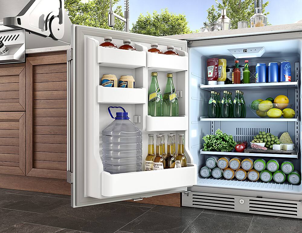 Alt View 17. Zephyr - Presrv 24 in. 99-Can Single Zone Outdoor Refrigerator - Stainless Steel.