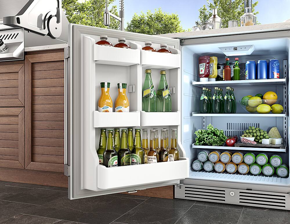 Alt View 19. Zephyr - Presrv 24 in. 99-Can Single Zone Outdoor Refrigerator - Stainless Steel.