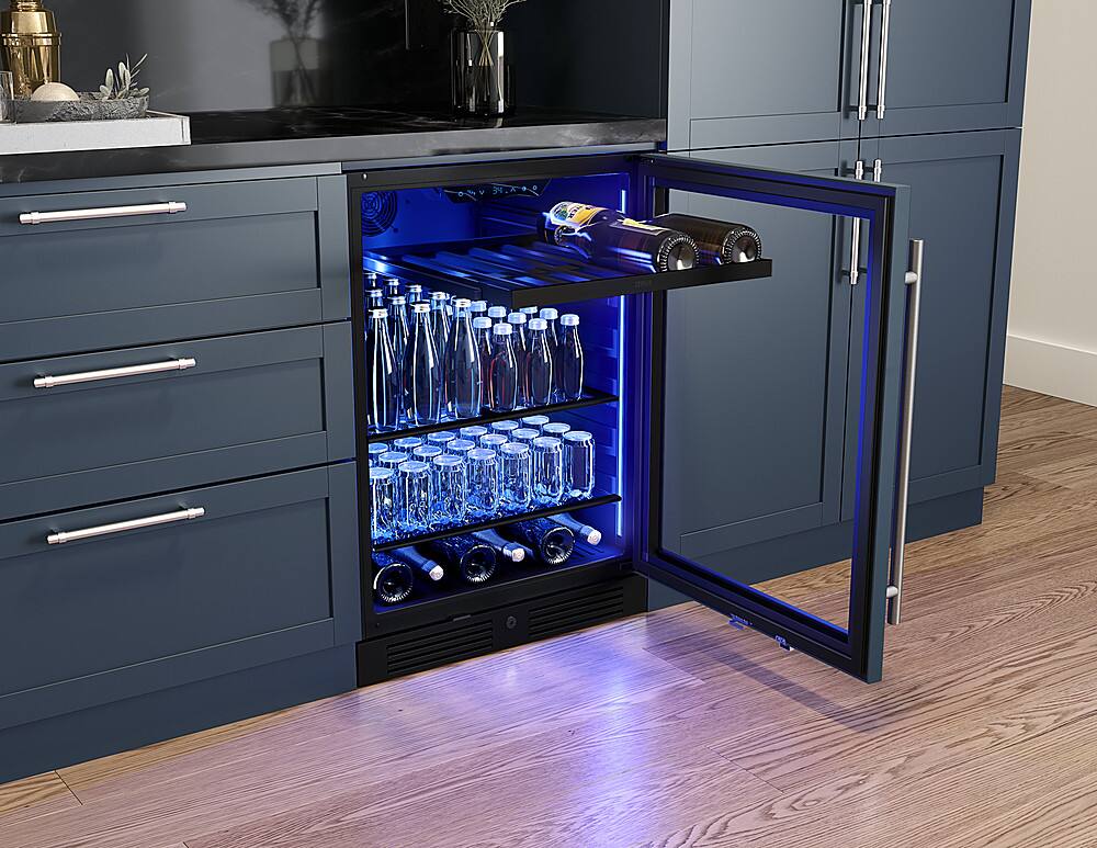 Alt View 11. Zephyr - Presrv 24 in. 7-Bottle and 108-Can Single Zone Panel-Ready Beverage Cooler - Panel Ready + Glass.