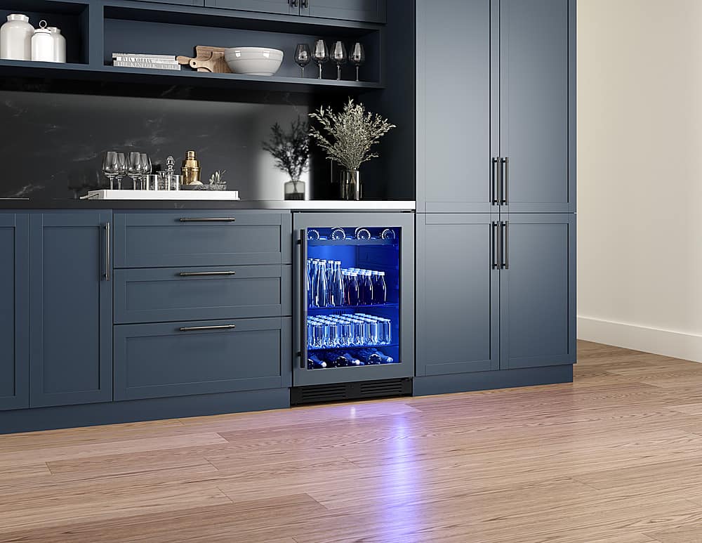 Alt View 12. Zephyr - Presrv 24 in. 7-Bottle and 108-Can Single Zone Panel-Ready Beverage Cooler - Panel Ready + Glass.