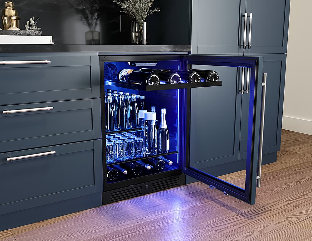 Alt View 14. Zephyr - Presrv 24 in. 7-Bottle and 108-Can Single Zone Panel-Ready Beverage Cooler - Panel Ready + Glass.