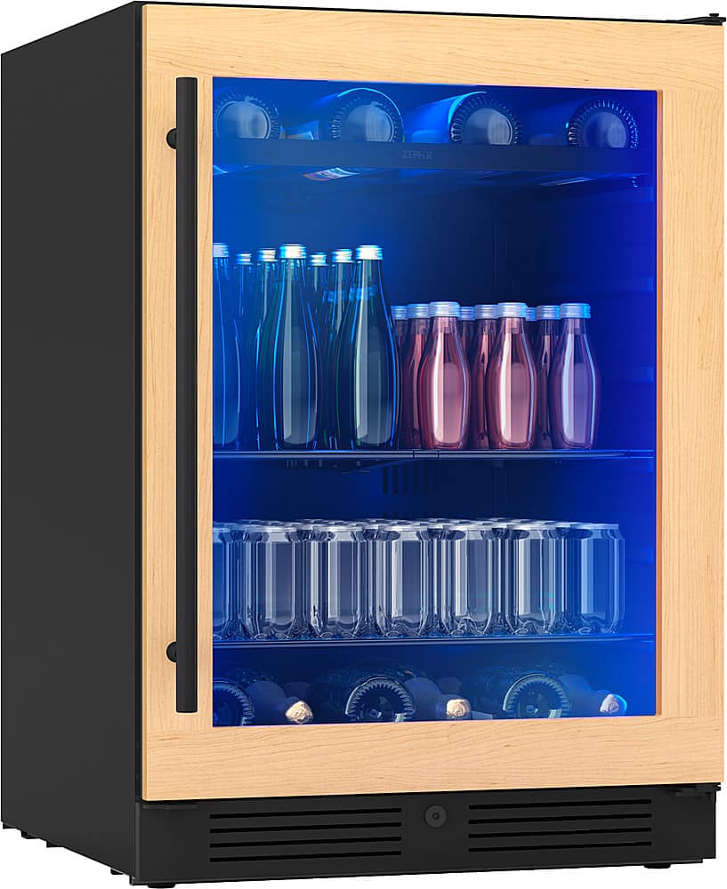 Alt View 15. Zephyr - Presrv 24 in. 7-Bottle and 108-Can Single Zone Panel-Ready Beverage Cooler - Panel Ready + Glass.