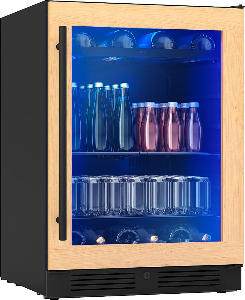 Alt View 15. Zephyr - Presrv 24 in. 7-Bottle and 108-Can Single Zone Panel-Ready Beverage Cooler - Panel Ready + Glass.