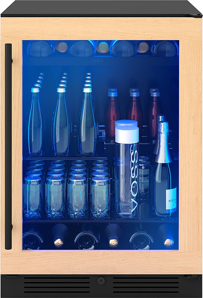 Alt View 19. Zephyr - Presrv 24 in. 7-Bottle and 108-Can Single Zone Panel-Ready Beverage Cooler - Panel Ready + Glass.