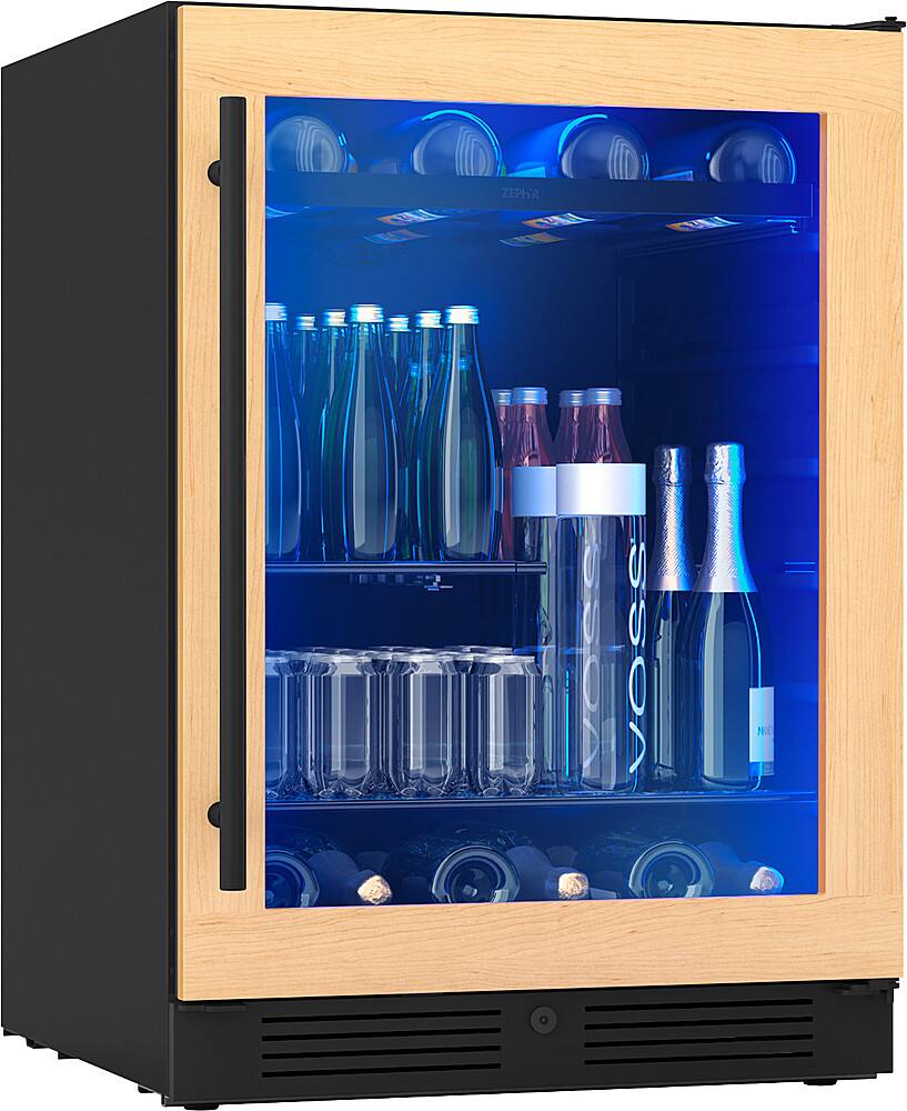 Alt View 21. Zephyr - Presrv 24 in. 7-Bottle and 108-Can Single Zone Panel-Ready Beverage Cooler - Panel Ready + Glass.