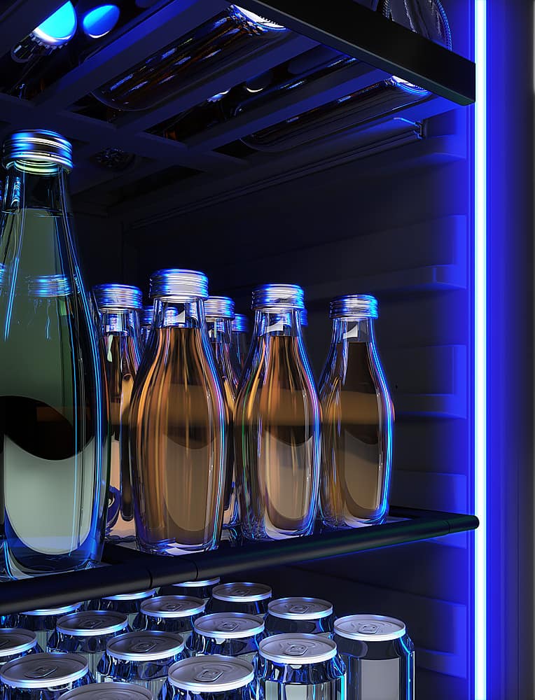 Alt View 23. Zephyr - Presrv 24 in. 7-Bottle and 108-Can Single Zone Panel-Ready Beverage Cooler - Panel Ready + Glass.
