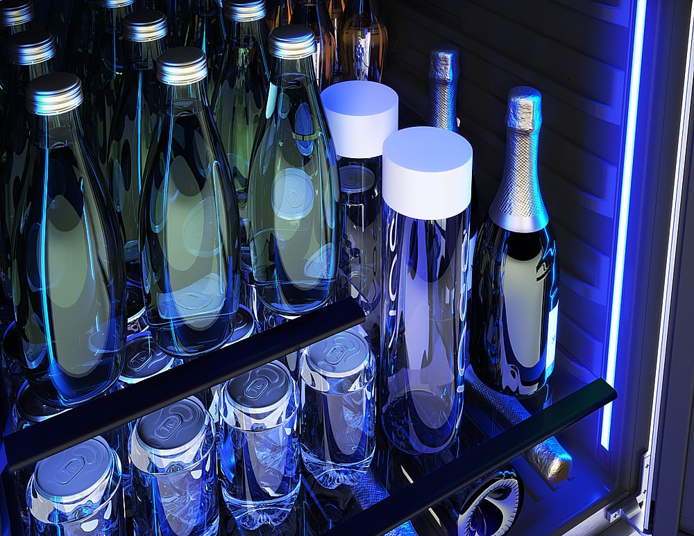 Alt View 25. Zephyr - Presrv 24 in. 7-Bottle and 108-Can Single Zone Panel-Ready Beverage Cooler - Panel Ready + Glass.